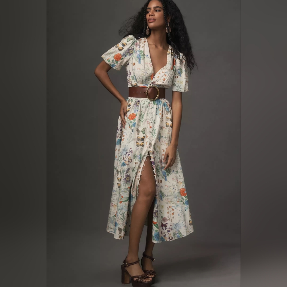Katerina Button-Front Dress (Anthropologie, Size XSP)